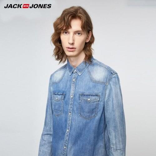 Jack Jones Autumn Winter Mens Denim Long Sleeve Shirt 219305540