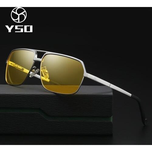 YSO Night Vision Glasses Men Aluminium Magnesium Frame Polarized Night Vision Goggles For Car Driving Fishing Anti Glare 8549