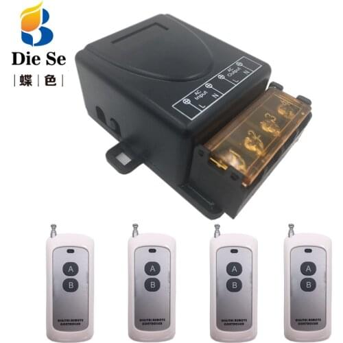 DieSe 30A high power 433mhz AC220V1CH Relay Receiver With Wireless Universal transmitter over 500meters use for Factory Pump&DIY