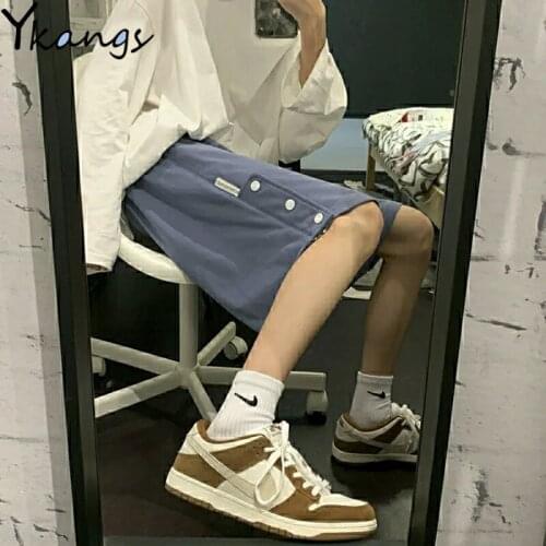 Buttoned High Waist Shorts Summer New Style Womens Basketball Wide-leg Shorts Casual Breathable Ladies Sports Five-point Pants