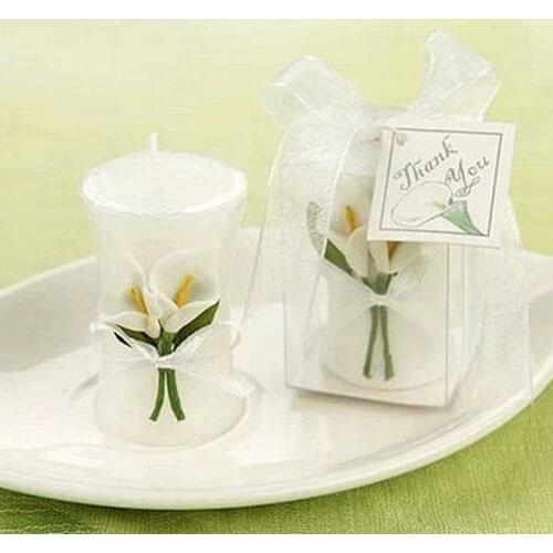 10pcs/lot Cylindrical lily candle Flower Lily Candle For Wedding Party Birthday Souvenirs Gifts Favor souvenirs souvenir