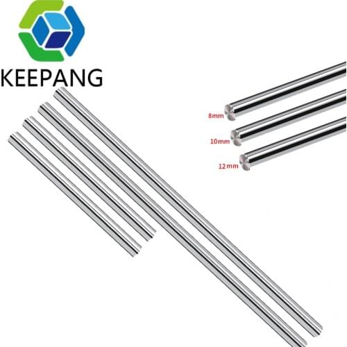 2Pcs 3D Printer Parts T8 T10 T12 Smooth Shaft Rod Optical Axis Guide Multiple Length 100 to 500mm CNC Chromed Plated Guide Slide