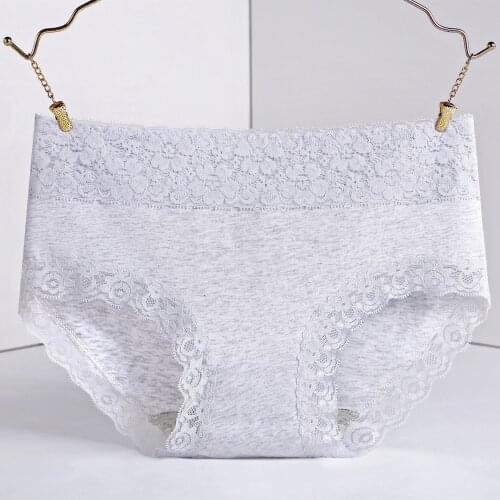 Women Plus Size Panties Lace Solid Cotton Underwear Women Mid-Rise M-XXL Seamless Panties Womens Intimates Sexy Lingerie