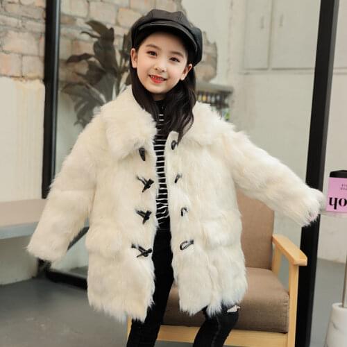 Baby Girls 2020 Winter Coat Kids Clothes Real Wool Fur Jacket For Girls Overcoat Baby Clothing Warm Outerwear Girls Costume W963