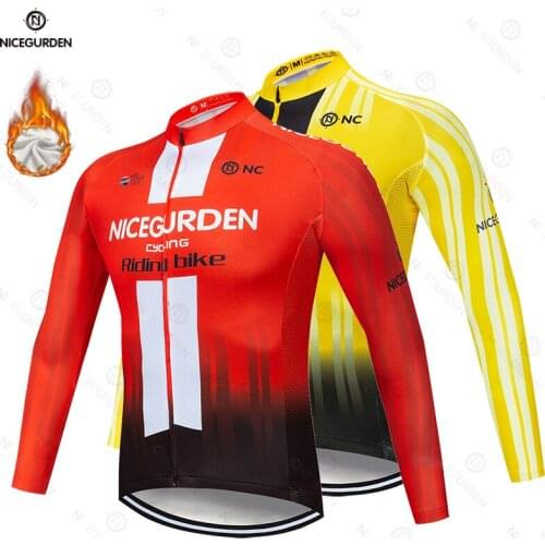 Winter fleece professional cycling clothes suit mountain bike clothes racing bike clothes riding long-sleeved tops to keep warm