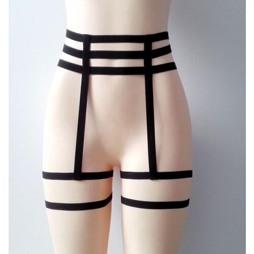 1Pc New Hot Fashion Sexy Women Elastic Cage Hollow Leg Garter Belt Suspender Strap Bandage Underwear FreeShipping