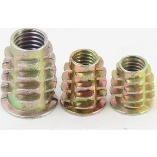 10-50PCS M4 M5 M6 M8 M10 Zinc Alloy Thread For Wood Insert Nut Flanged Hex Drive Head Furniture Nuts