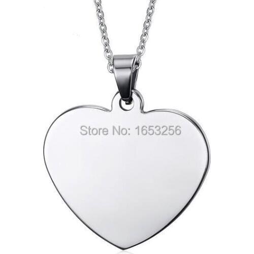 In bulk 10pcs Lot 33mm Stainless Steel High Polished Plain Lover Heart Pendant Charm Women Jewelry Sweeter