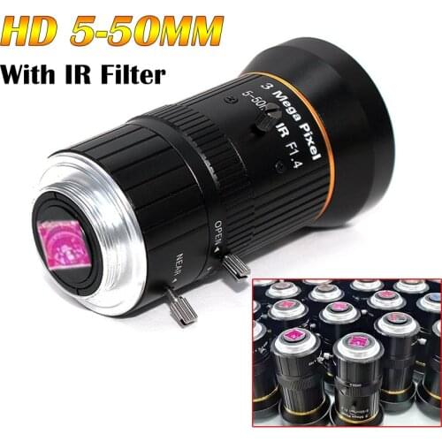 3.0Megapixel 5-50mm HD Zoom Lens Manual Iris Varifocal 1/2.7" CS Mount CCTV Lens With IR Filter For IP AHD USB BOX Camera