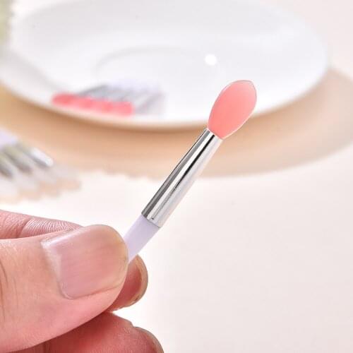 Soft Silicone Head Eyeshadow Lip Applicator Brush 5Pcs Double Side Makeup Brushes with PVC Bag Cosmetic Beauty Makeup Tools