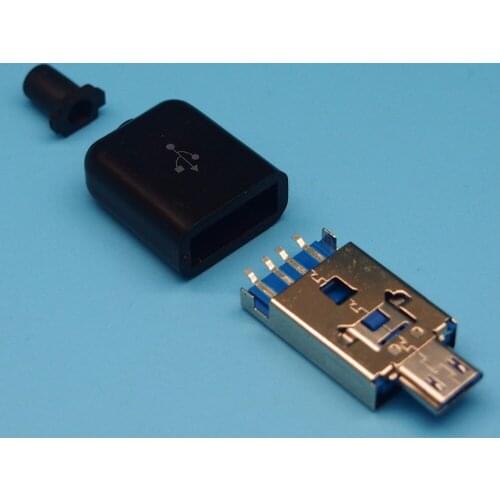 50set usb 2 in 1 usb2.0 male plug with micro usb male plug OTG function with plastic housing shell