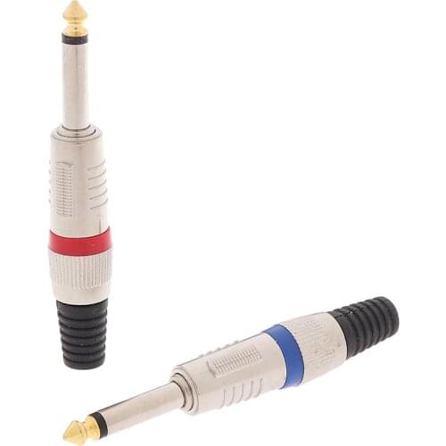 6.35 Mono Audio Plug Sophomore Core Jack Audio Connector 6.35 Mm Plug With Gold Plated 1pcs