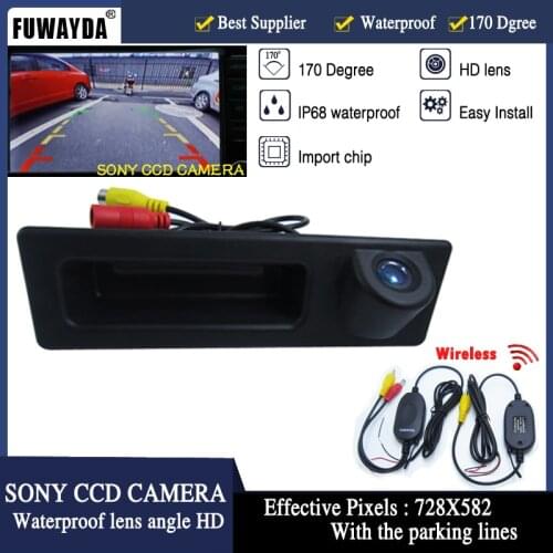 FUWAYDA Night Vision 2.4GHz wireless Car Accessories handle HD SONYCCD Car RearView Reverse Camera for BMW F10 F11 F25 F30 BMW5