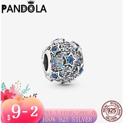 Brand Jewelry 925 Sterling Silver Elevated Stars Pave Charms Beads Fit Original Pandora Bracelet Bangle For Women Jewelry Gift