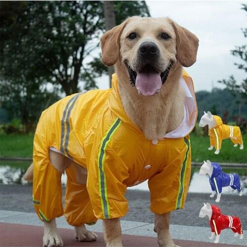 Copetsla New Pet Dog Waterproof Raincoat Jumpsuit Reflective Rain Coat Sunscreen Dog Outdoor Clothes Jacket for Dog Pet Supplies