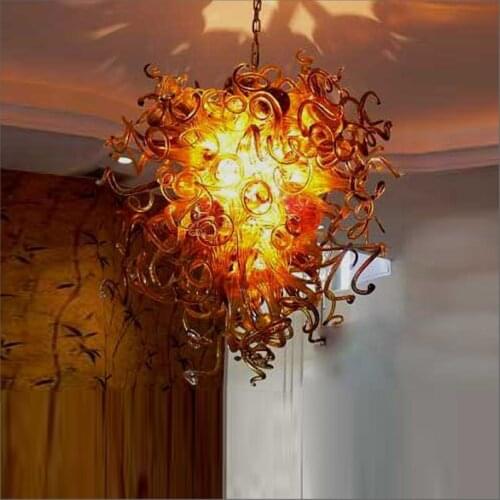 Art Decorative Designer Glass Pendant Lamps Tiffany Style 100% Mouth Blown Glass With 110v-240v LED Bulbs