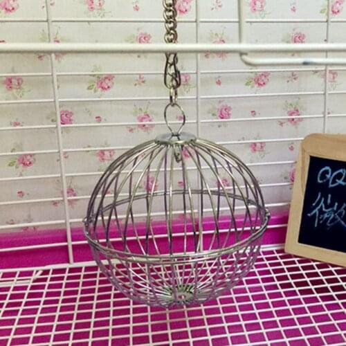 Stainless Steel Feed Hanging Ball Toy Sphere Pet Treat For Guinea Pig Hamster Rat Rabbit Chinchillas Feed Dispenser 13cm