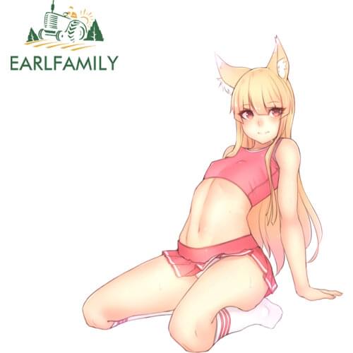 EARLFAMILY 13cm x 10.7cm for Femboy Hooters Furry Car Assessoires Stickers Scratch-Proof Windshield Decal Car Door Protector