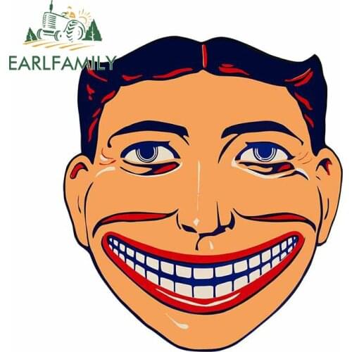 EARLFAMILY 13cm x 11.3cm for Steeplechase Face Vinyl Car Stickers Motorcycle Personality Fine JDM Assessoires Decal for VAN SUV