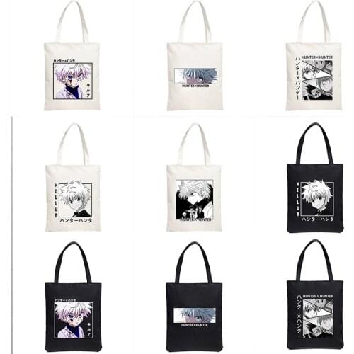 Hunter X Hunter Hxh Killua Zoldyck Hisoka Anime Shoulder Canvas Bags Large Capacity College Harajuku Women Shopping Bag Handbag