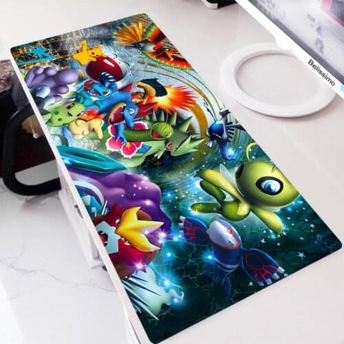 Gaming Mouse Pad Pokemon Mat Large XXL Mousepad Gaming Keyboard Mouse Mat PC Desk Mat Computer Carpet Black Pad Mausepad 90x40cm