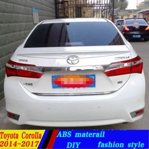 Use for toyota corolla spoiler 2014-2017 corolla lip spoiler High Quality ABS Material Car Rear Wing Primer Color Rear spoiler