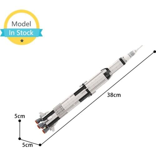 MOC Rocket Launch Saturn 5 Lunar Module Building Blocks Aerospace High-tech Model Bricks Childrens Toys Boys Memorial Gifts