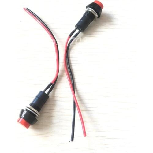 20PCS 12V Momentary Red Round Boat Rocker Switch w Wires SPST