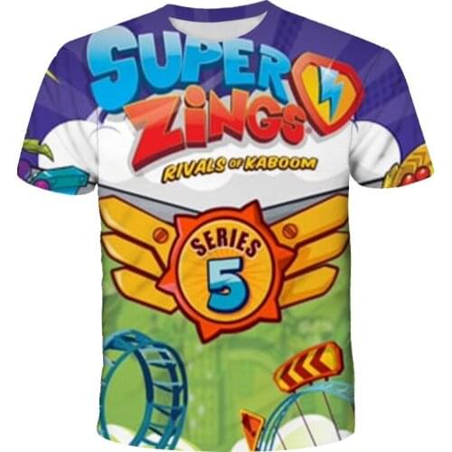 Summer Children Super Zings Sonic Print Clothes Funny T-Shirt Kids Baby Girl Super Zings Boys Graphic Anime Cool Tops