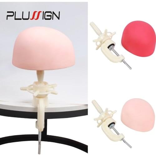 Silicon Ventilating Hand-Woven Half Head With Table Clamp Mannequin Head With Stand White Color Top Quality S L Two Size Head