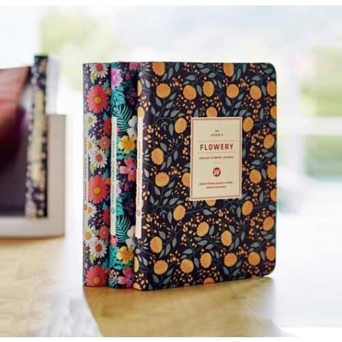New Arrival Cute PU Leather Floral Flower Schedule Book Diary Weekly Planner Notebook School Office Supplies Stationery