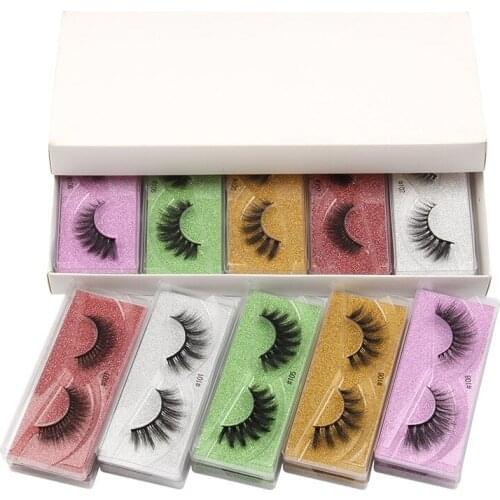 Wholesale 10/20 Pair Mixed Type False Eyelashes with Eyelashes Box Package Crisscross Thick Style Professional Beauty Tools