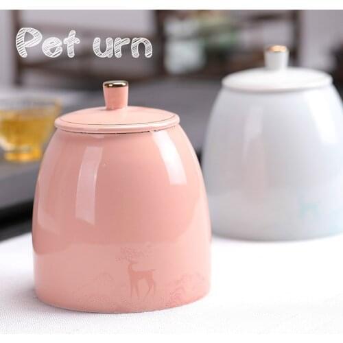 Pet Memorial ceramic Urn For Dogs Cats Cremation Ashes Funeral Casket for small part human ashes