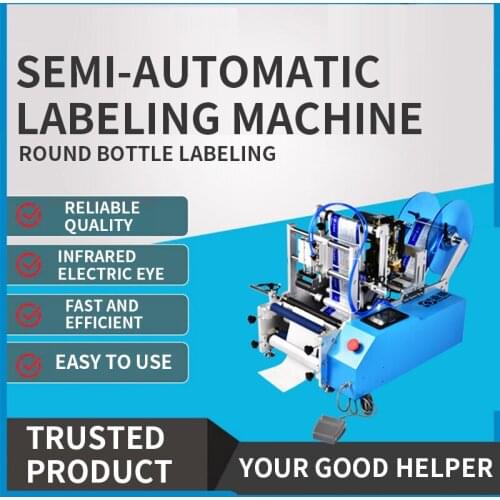 YT-41300 Semi-automatic Plastic Bottle Glass Bottle Labeling Machine Round Bottle Transparent Sticker Flat Labeling Machine
