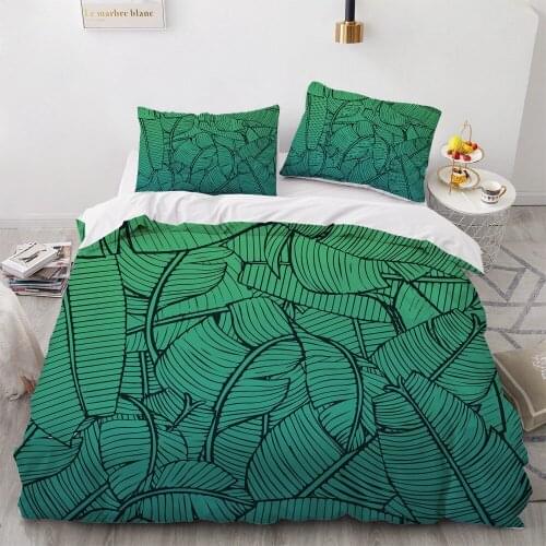 3D Bed Linens Duvet Cover Sets Quilt Covers Pillow Shams Bedclothes Bedding Sets Twin Double Single Nordic Green Home Textile