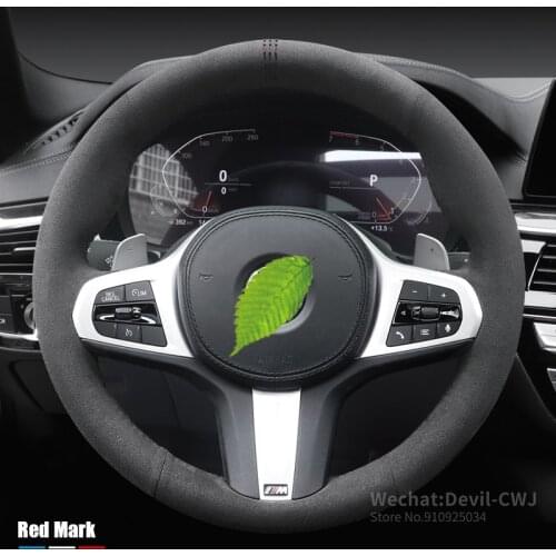 Premium suede hand stitched steering wheel cover for BMW 1 2 3 4 5 series 530le x1 x2 x3 x4 x5 x6 x7 Grip cover car accessories