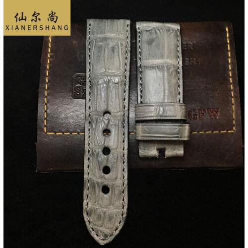 New Crocodile Skin Watch Band Handmade Genuine Leather Belt Custom Universal Watchbands 20MM 21MM 22MM Luxury Alligator Strap