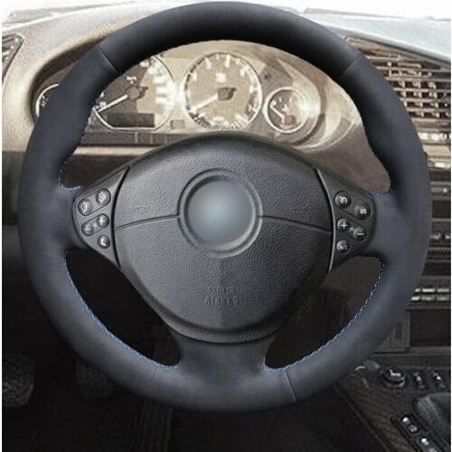 DIY Black Suede Leather Car Steering Wheel Cover for BMW E39 5 Series 1999-2003 E46 3 Series 1999-2005 E53 X5 2000-2006 E36