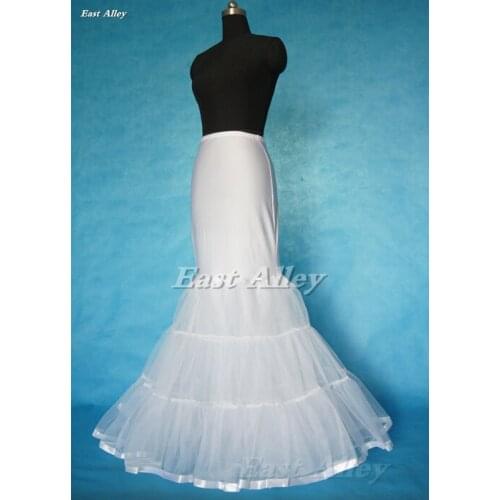 Ivory /White 4 Layer Hoopless Mermaid Bridal Dress Petticoat Wedding Crinoline Underskirt Full Slip