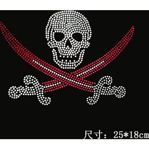 5 or 10 DIY skull chest hotfix rhinestones, heat transfer design iron on motifs,rhinestone for garment,T-shirt