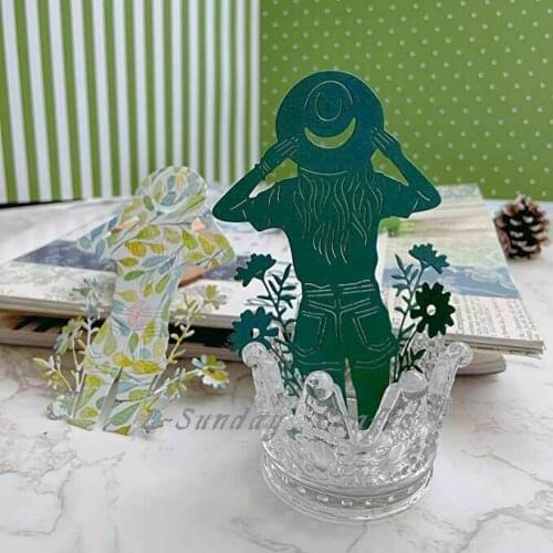 Die Cuts Girl in Flower Metal Cutting Die Scrapbooking Embossing Paper Craft DIY