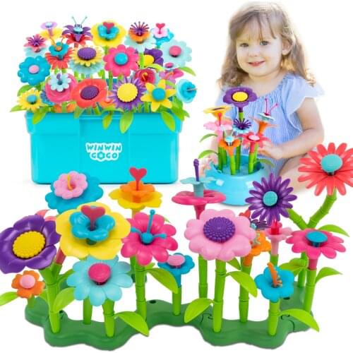 WINWINGOGO Flower Garden Building Toys, Toys for 3 4 5 6 Year Old Girls Toddlers, STEM Preschool Educational Activity Toys Gift