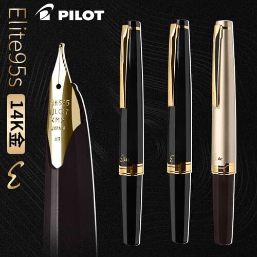 1pcs PILOT Elite 95s Fountain Pen FES-1000G Replica Limited Edition 14K Gold Tip Pocket Portable Writing Fountain Pen