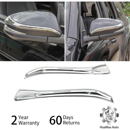 2 Pcs Chrome Car Rearview Mirror Strip Trim Decor Cover For Toyota 4Runner 2017-2019