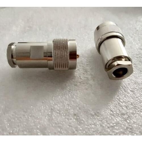 2pcs UHF Male Clamp PL259 SO239 Connector Clamp Solder For RG5 RG6 LMR300 5DFB 5D-FB Cable Brass RF Coaxial Adaptor Wholesale