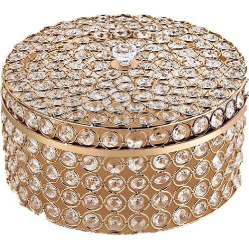 20cm Crystal Candy Tray Cosmetics Jewelry Storage Box Wedding Decoration Props Fruit Plate