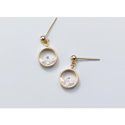 2020 Fashion Real 925 Sterling Silver Crystal Stud Earrings Jewelry