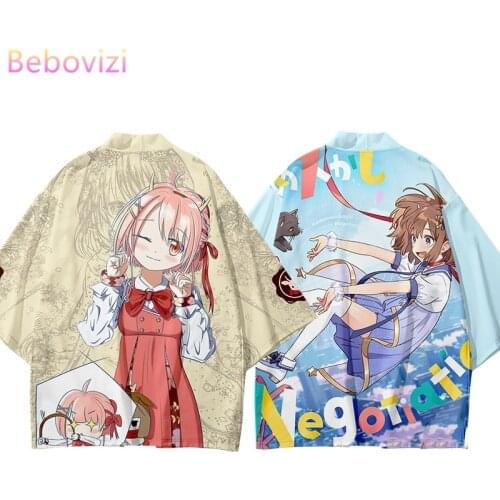 2021 Plus Size XXS-6XL Japanese Fashion Cartoon Anime Kawaii Kimono Streetwear Cardigan Robe Women Men Haori Top Yukata Clothes