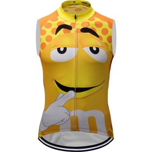 2021 Yellow Team Sleeveless Cycling Jersey Top Bike Clothes Ropa Ciclismo Mens Summer Quick-dry bike Bicycling Maillot Culotte