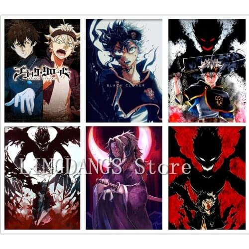 5D DIY Diamond Painting Japanese Anime Black Clover Cartoon Manga Diamond Mosaic Embroidery Cross Stitch Kits Home Decor Gift